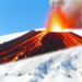 El Etna en erupción, espectáculo que mezcló lava y nieve