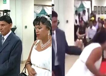 Novia huye de la boda en Perú