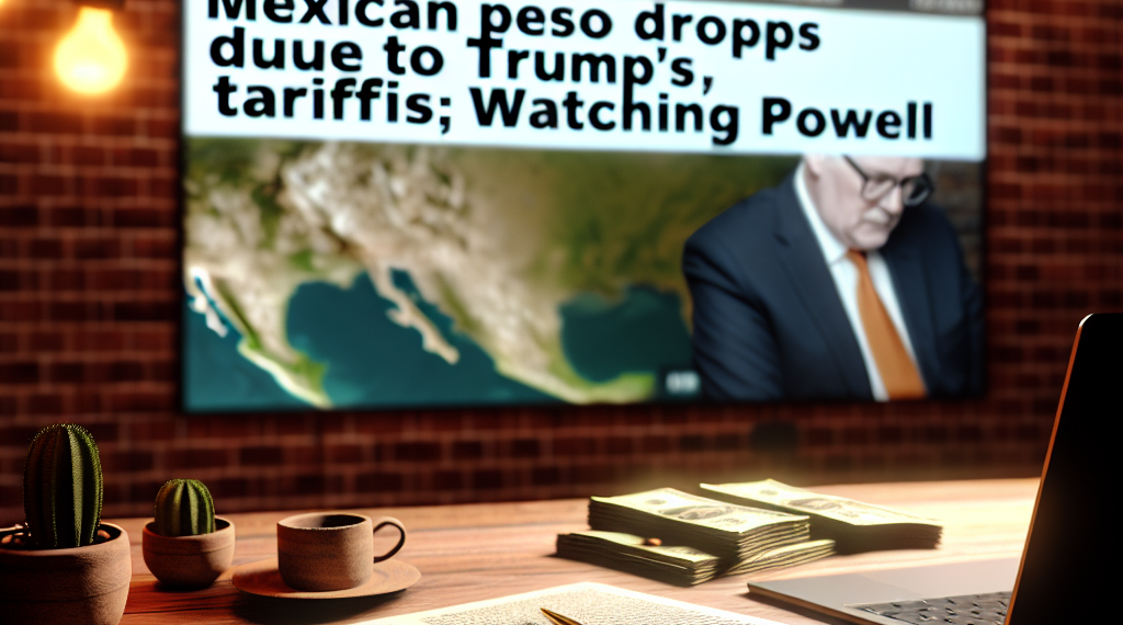 Peso mexicano cae por aranceles de Trump; espera discurso de Powell
