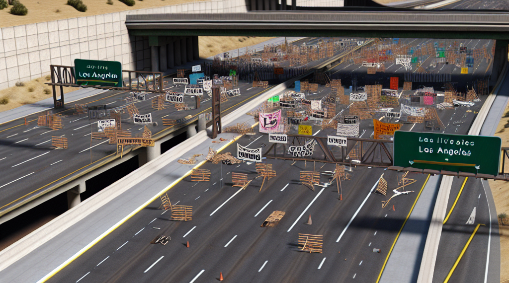 Manifestantes bloquean la circulación en autopista de Los Ángeles para exigir fin a deportaciones