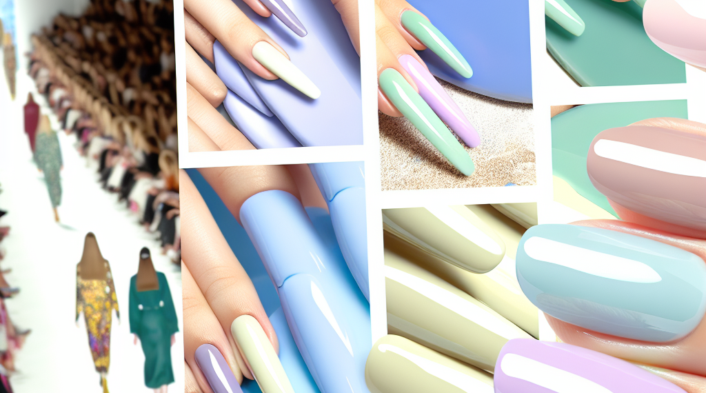 Uñas largas (muy largas) de colores pastel en tendencia de las pasarelas