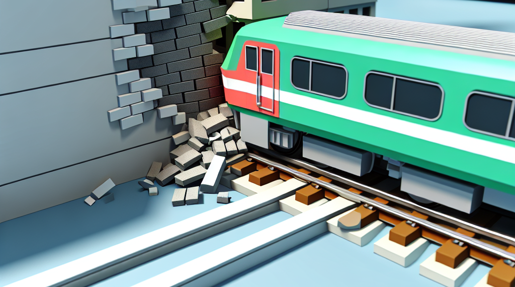 Tren se descarrila en Cuautitlán, Edomex y derriba barda
