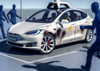 Activistas vandalizaron robot de Tesla 🎦