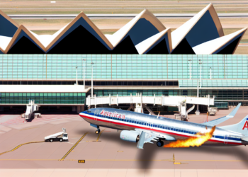 Avión de American Airlines se incendia en aeropuerto de Denver (Video)