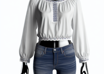 Camisetas blancas básicas de estilo romántico para estar super favorecida con vaqueros