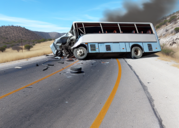 Chofer de autobús provoca choque al intentar ganar el paso al tren en Coahuila; deja lesionados y se da a la fuga