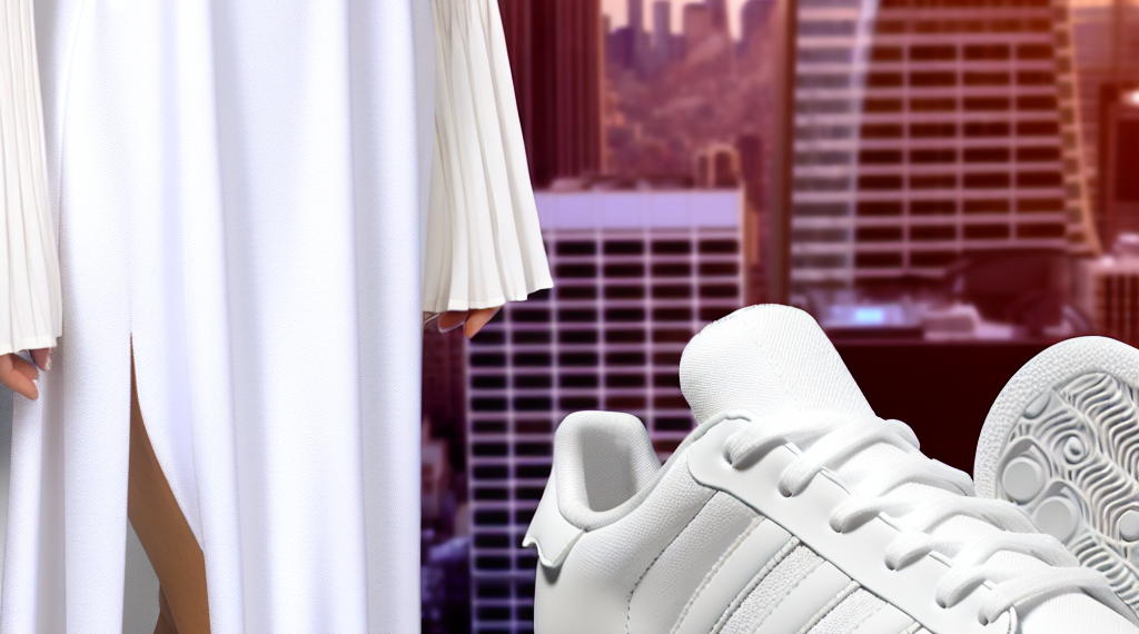 Cómo llevar una falda blanca y tenis Adidas Tokyo como Jennifer Lawrence en primavera 2025