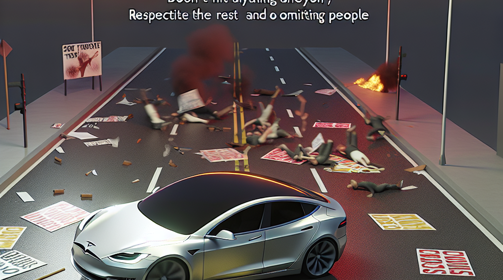 Un hombre embistió con su coche a manifestantes frente a un concesionario de Tesla