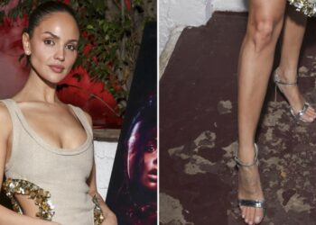 Eiza González luce las sandalias de tacón metálicas que veremos en todos lados en primavera 2025