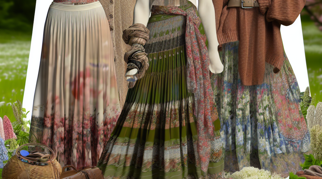 Cómo llevar falda larga de volantes estilo boho primavera 2025