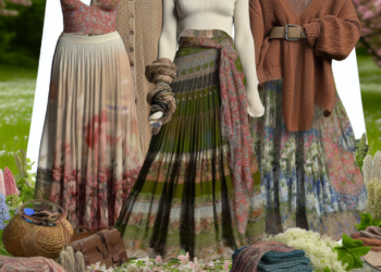 Cómo llevar falda larga de volantes estilo boho primavera 2025