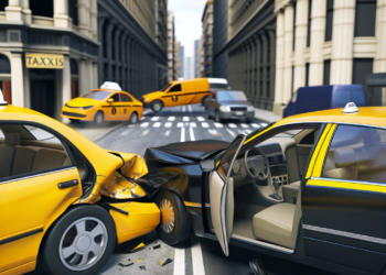 Hombre sale ileso tras impresionante choque de taxis en Guadalajara