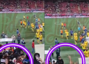 Revelaron la cara del seguidor que aventó una botella de cristal que hirió a Kevin Álvarez en el Clásico Nacional / FOTOS: Captura de Pantalla