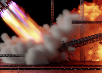 El impresionante momento del despegue del cohete Spectrum que se estrella contra la plataforma de lanzamiento