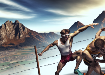 empujó a su rival en la meta