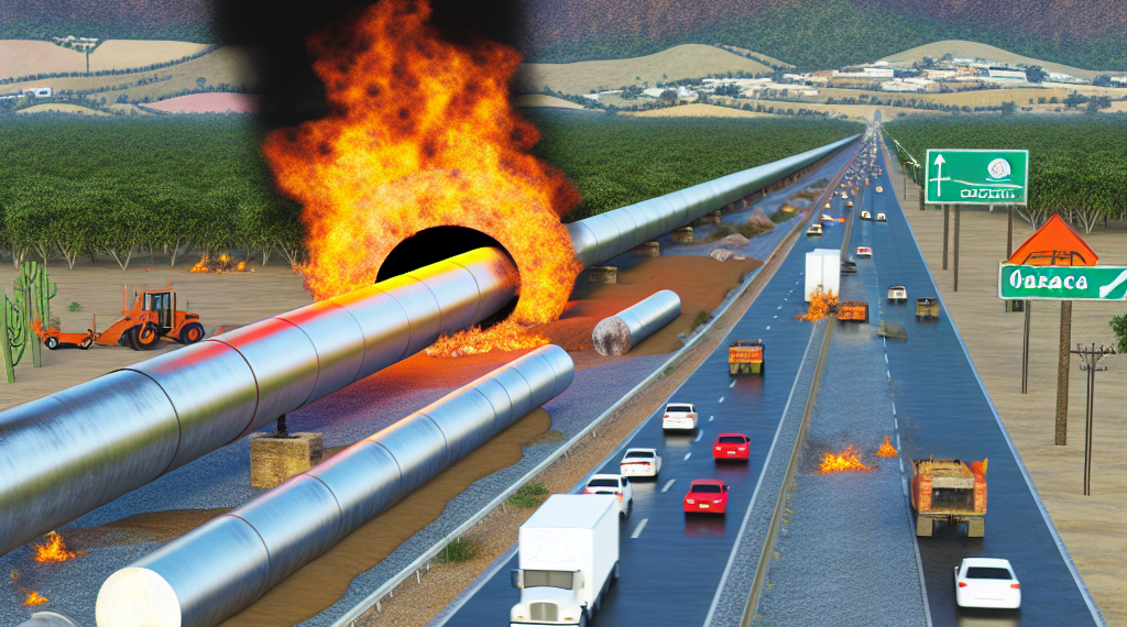 Se incendia ducto de Pemex y suspenden el tránsito en la carretera Transístmica de Oaxaca