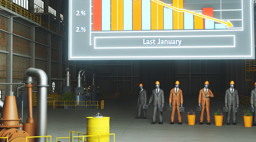 La producción industrial cae 2.8 % interanual en enero