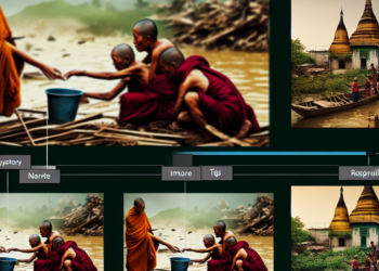 los monjes atrapados bajo los escombros tras el sismo en Birmania