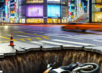 Video | Muere motociclista tras ser tragado por enorme socavón en Seúl