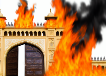 Mujeres derriban y queman puerta de Palacio de Gobierno de Colima (Video)