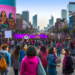 miles de mujeres marchan por el 8M en CDMX pese al intenso calor