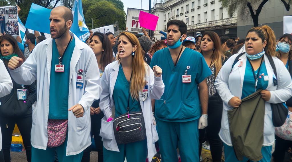 Trabajadores sanitarios de Argentina protestan contra recortes de Milei a la salud pública