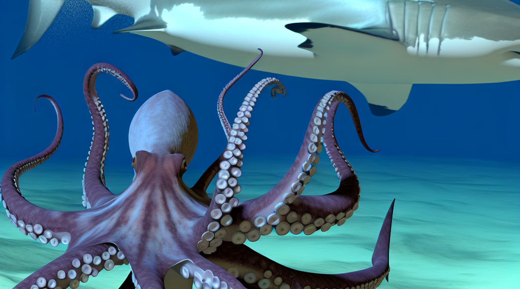 encuentran a un pulpo subido a un tiburón y los graban por sorpresa nadando juntos