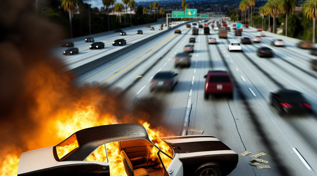 Robaron más de 100 mil dólares y bloquean calle ¡con auto en llamas! - El Tiempo de México
