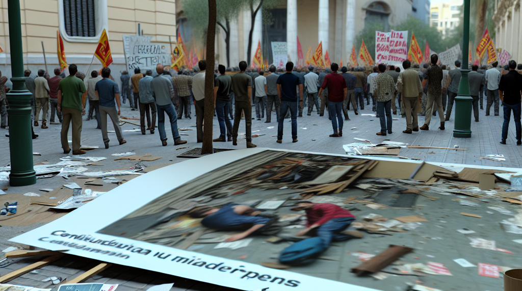 Trabajadores sindicalizados mantienen protesta en las puertas del Palacio de Bellas Artes