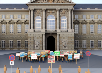 Trabajadores de Mejoredu protestan frente a Palacio Nacional. Este es su pliego petitorio