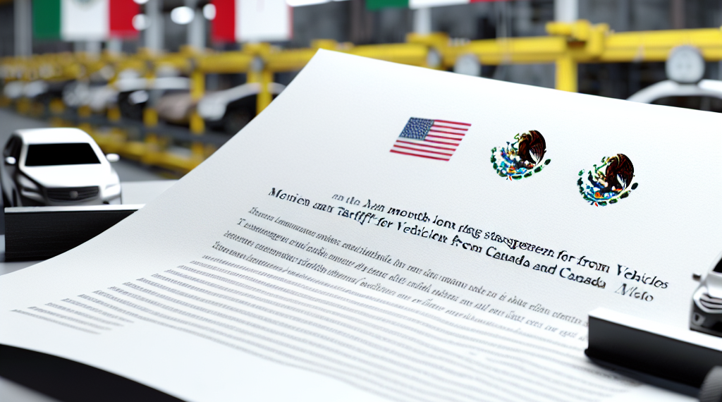 Trump otorga un mes de exención a los aranceles de automóviles importados de México y Canadá
