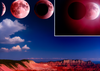 Un eclipse total tiñe la Luna de rojo