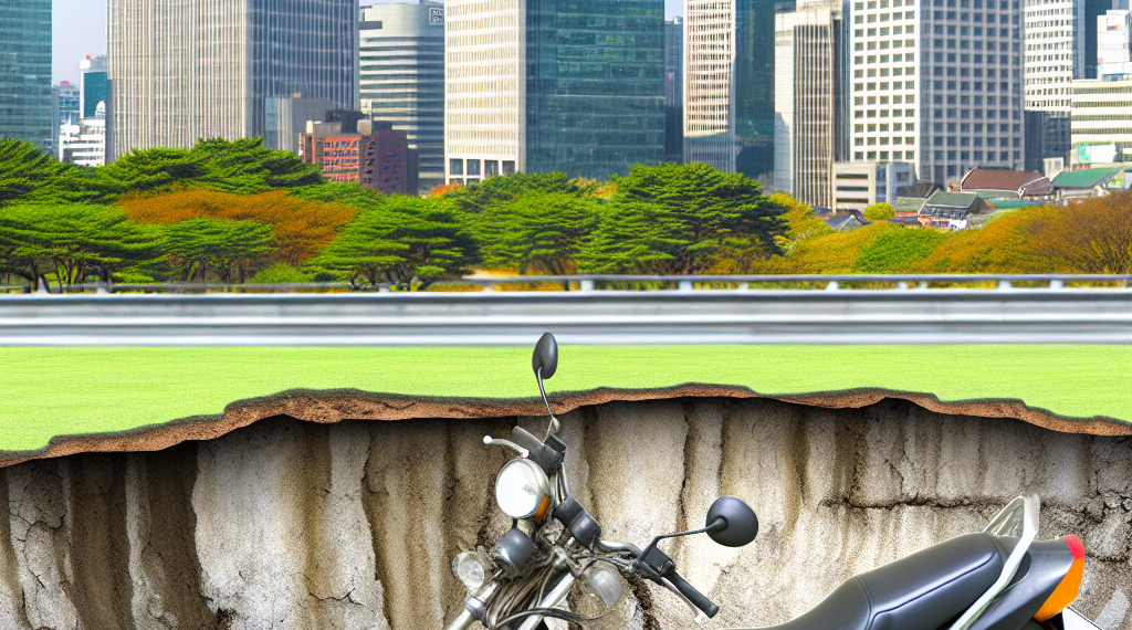 Video | Muere motociclista tras ser tragado por enorme socavón en Seúl