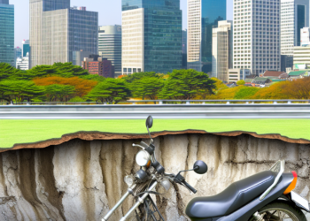 Video | Muere motociclista tras ser tragado por enorme socavón en Seúl