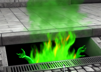 ¡Terrorífico! Aparecen llamas verdes en coladera de universidad 🎦