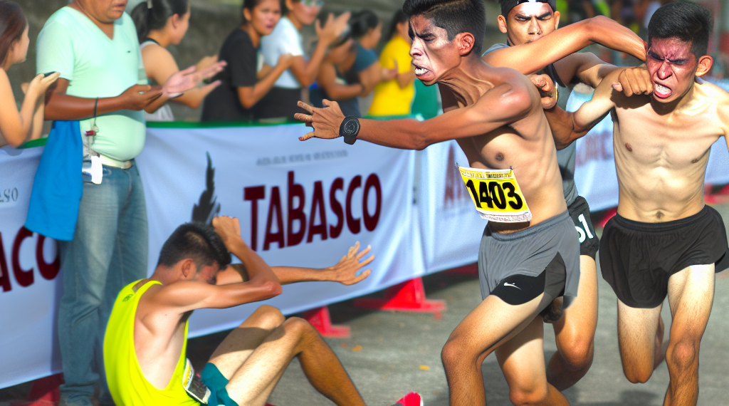 ¡Reprobable! Corredor que termina en segundo lugar en una carrera en Tabasco golpea al ganador: “Se está burlando el ca...”