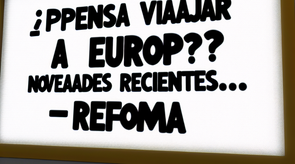 ¿Planea ir a Europa? Hay novedades... - REFORMA