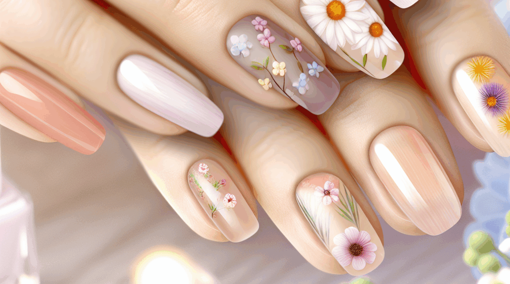 25 diseños de uñas con flores para llevar manos elegantes en Primavera-Verano 2025