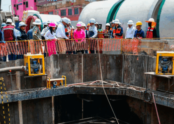 Delfina Gómez supervisa el avance de obras de rescate del sistema de drenaje en Chalco