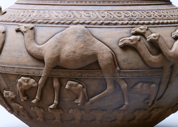 Hallan una extraña jarra de arcilla de hace 1.200 años con dibujos de camellos