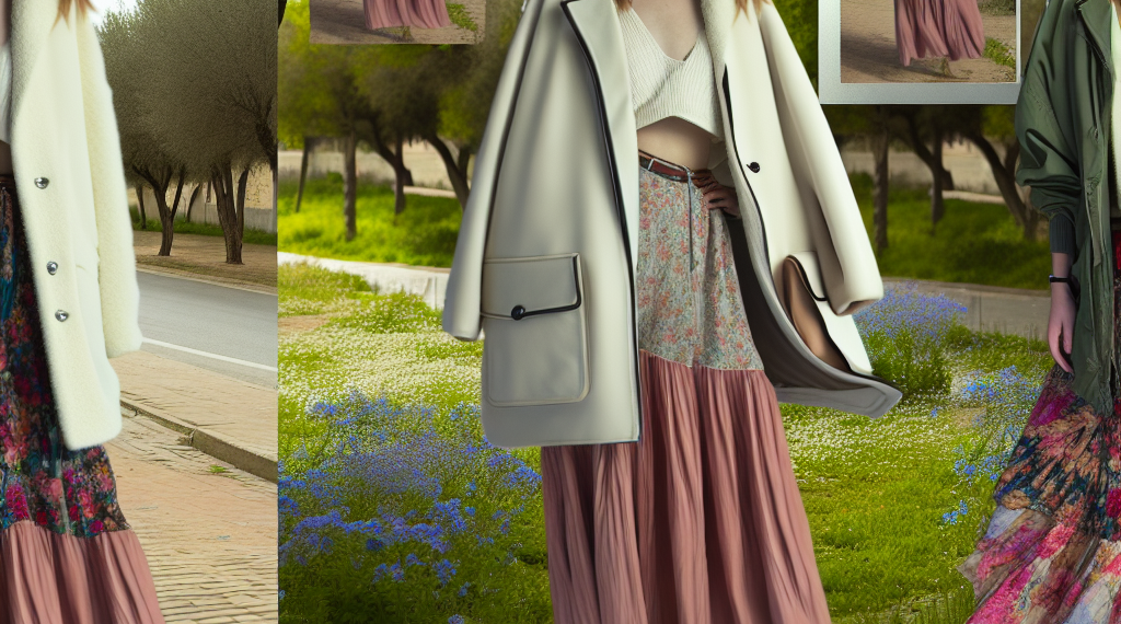 Cómo llevar faldas largas blancas boho con chamarras elegantes en primavera 2025