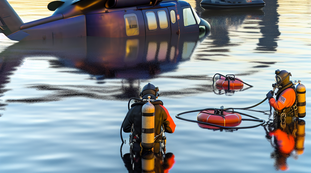 Autoridades de EU trabajan para recuperar las piezas del helicóptero estrellado en el río Hudson