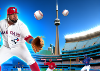 Vladimir Guerrero Jr. celebrando un cuadrangular con Toronto Blue Jays