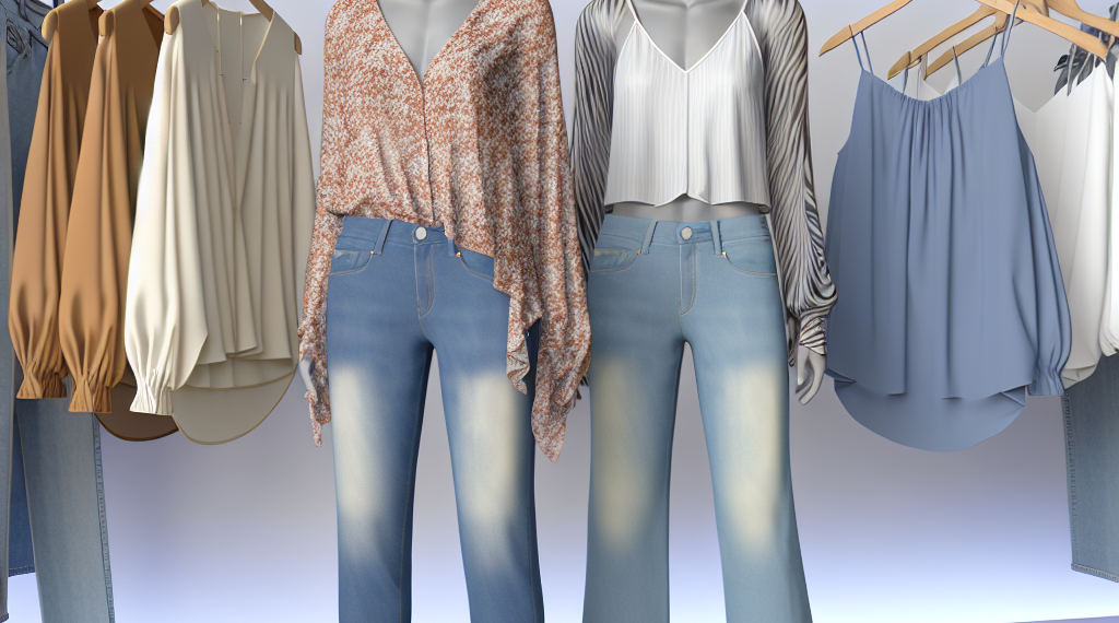 Las blusas más bonitas para lucir con jeans anchos de mezclilla clara en abril 2025