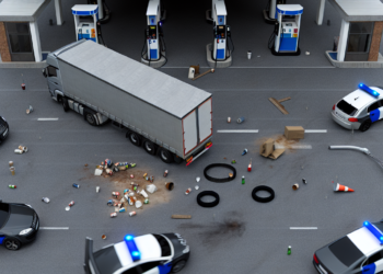 Se enfrentan a balazos trailero y policías afuera de una gasolinera con fatal resultado | VIDEO