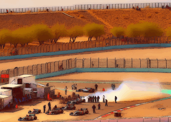 Checo Pérez, en el antiguo Foro Sol del GP de México