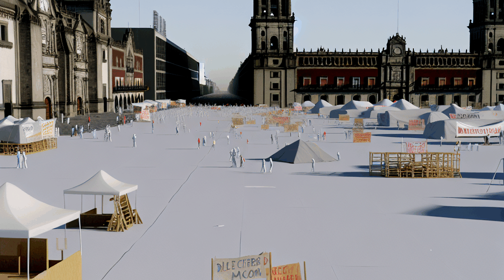 Así luce el Zócalo de la CDMX por plantón de maestros de la CNTE que cumple 11 días