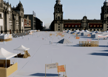 Así luce el Zócalo de la CDMX por plantón de maestros de la CNTE que cumple 11 días