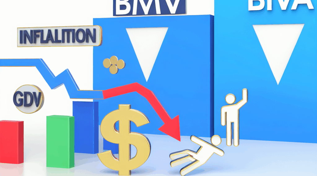 BMV y BIVA caen más de 1% tras dato de inflación y PIB del primer trimestre