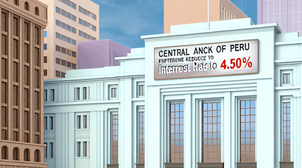 Banco Central de Perú reduce su tasa de interés en 25 puntos básicos al 4.50%
